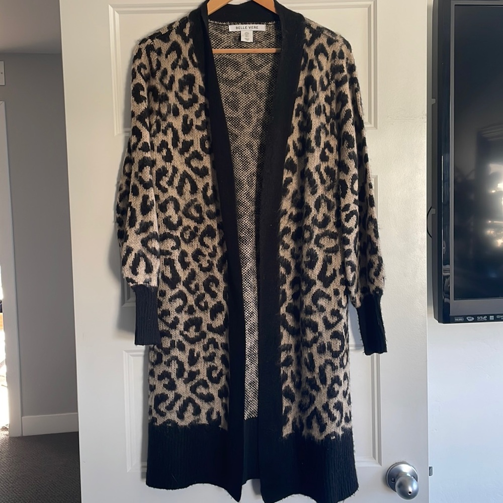 Cheetah print, long cardigan